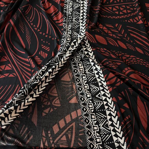 NWT Catherines Women's 2X Maxi Dress Stretch Tribal Art Print Bohemian Vacation - Picture 5 of 12